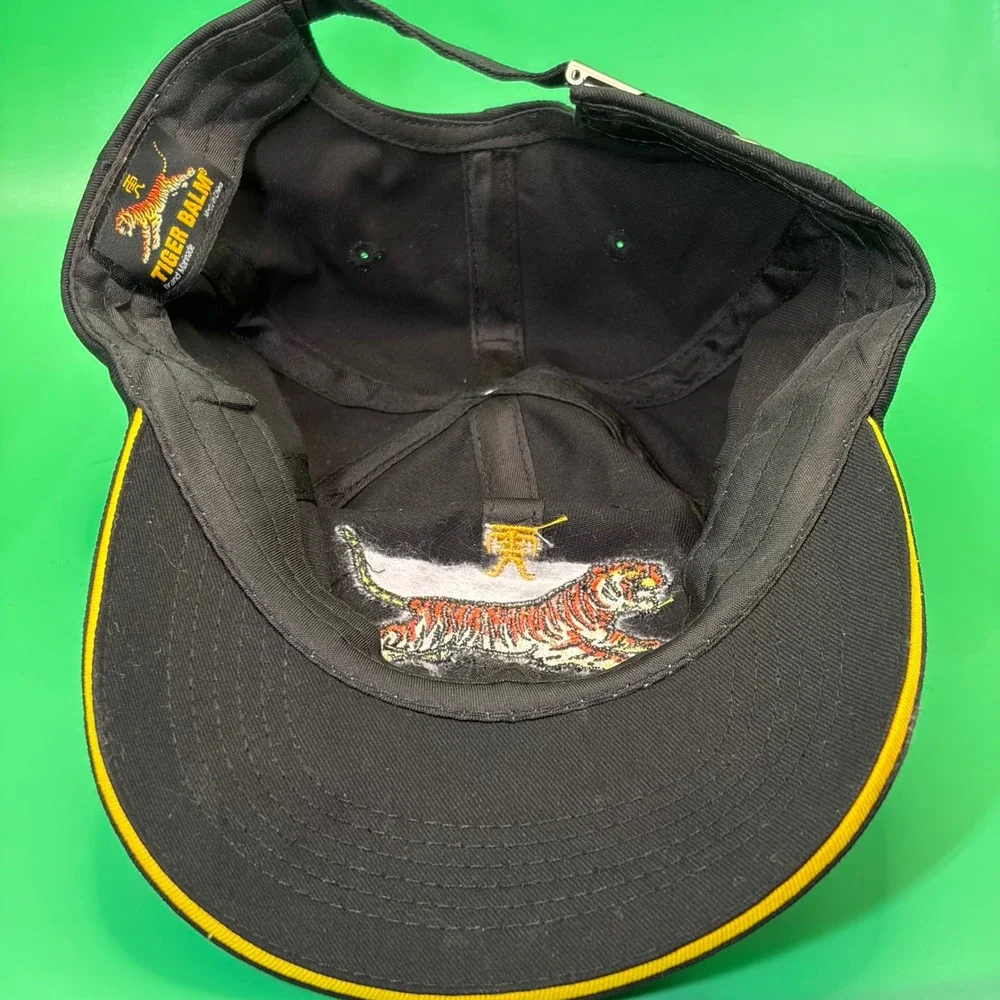 Tiger Balm Baseball Cap Black Embroidered Logo Adjustable Advertising Promo Hat